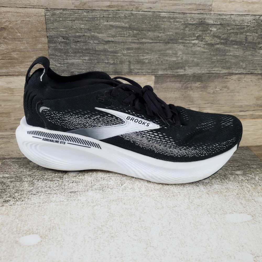 Brooks Adrenaline GTS 25 Womens Shoes Sz 8 Running Black White Lace Up Sneakers